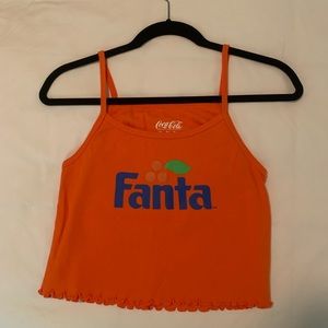 Orange Fanta cropped tank top